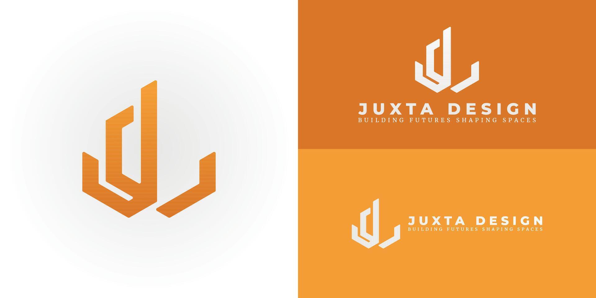 Sleek JD emblem symbolizes strength and innovation in construction, architecture, and real estate. A modern mark for achieving success. vector