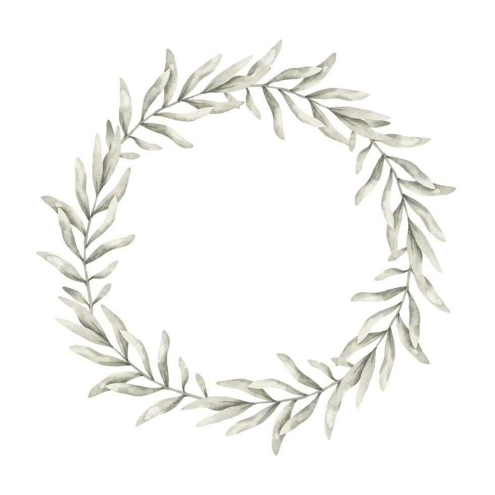Pink dreams. Watercolor hand-drawn wreath of eucalyptus branches. Template frame for design baby shower, birthday, girls's parties and nursery. vector