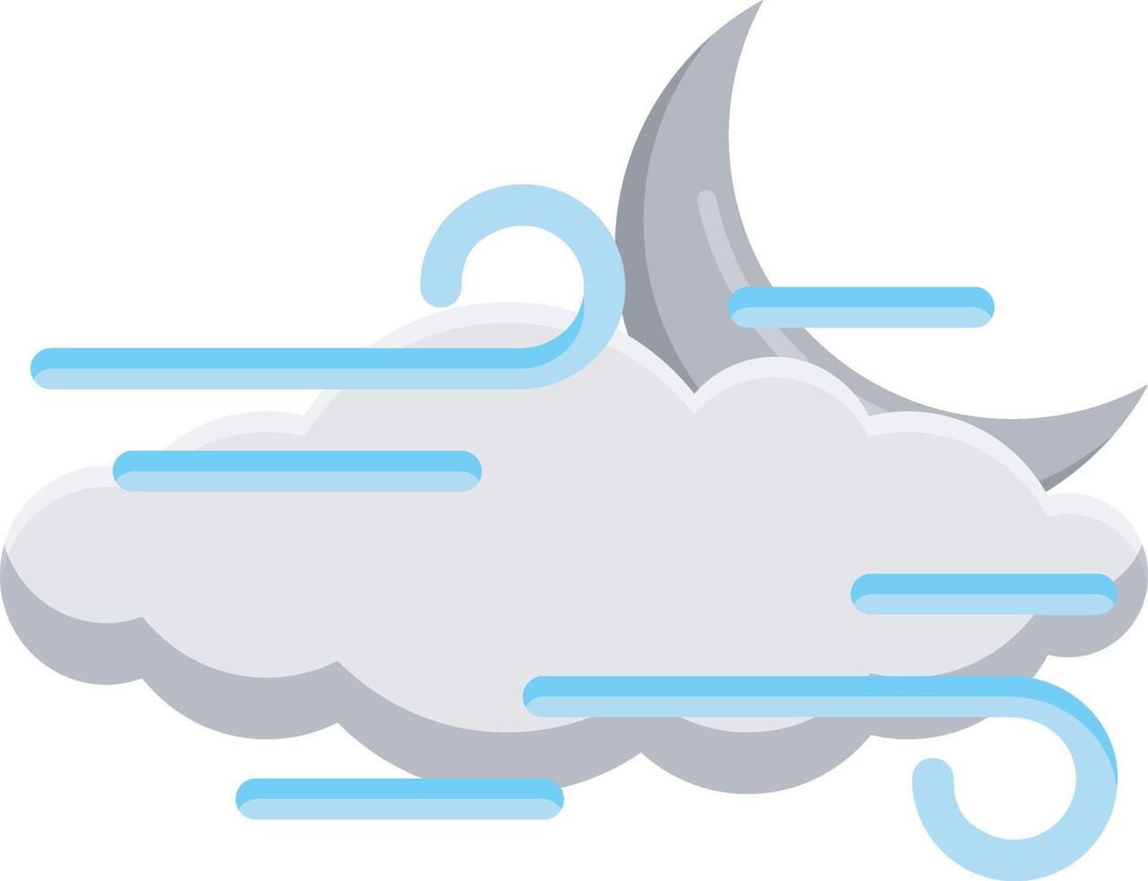 Windy Partly Cloud Night vector