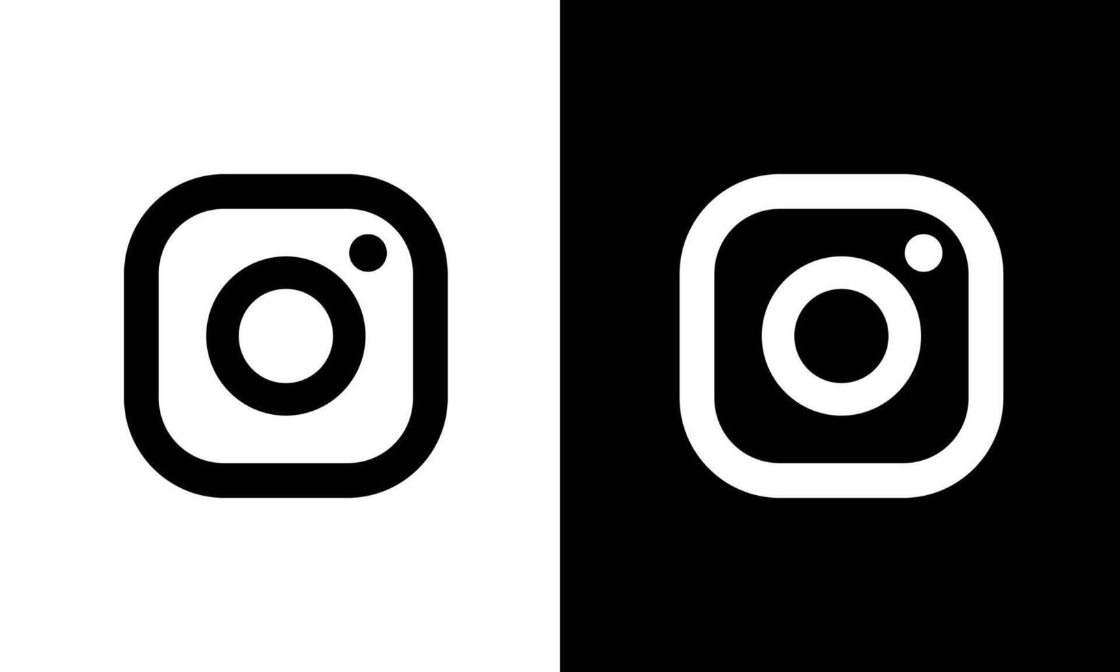 Minimalistic black and white Instagram logo design showing contrast and simplicity vector