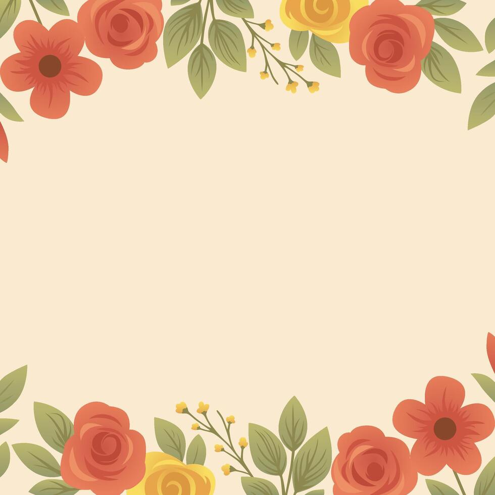 Floral design with roses and leaves vector