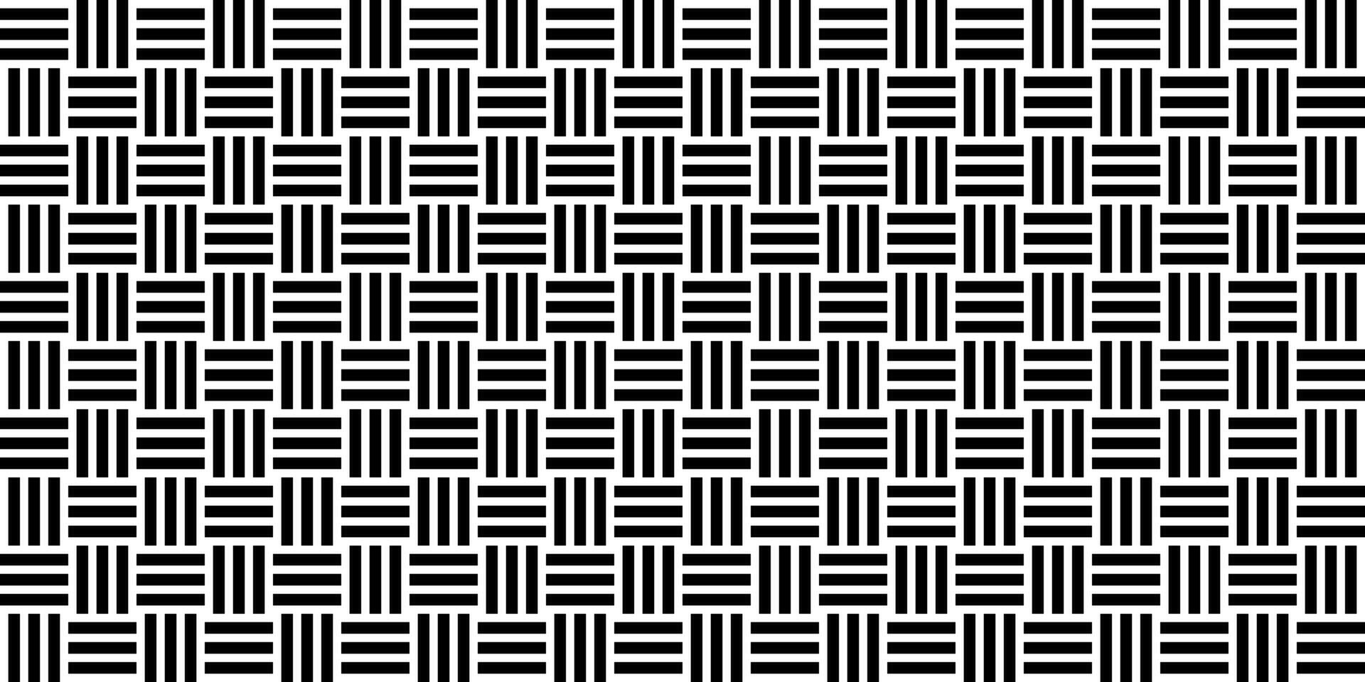 Stripe Lines Motifs Pattern, Weaving Style, can use for Decoration, Ornate, Wallpaper, Wrapping , Carpet, Fashion, Fabric, Tile, etc. Black White and Flat Style vector