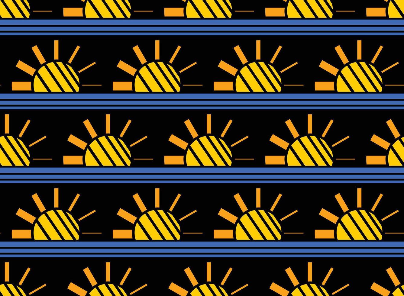Seamless background from sun dawn in the sea. vector
