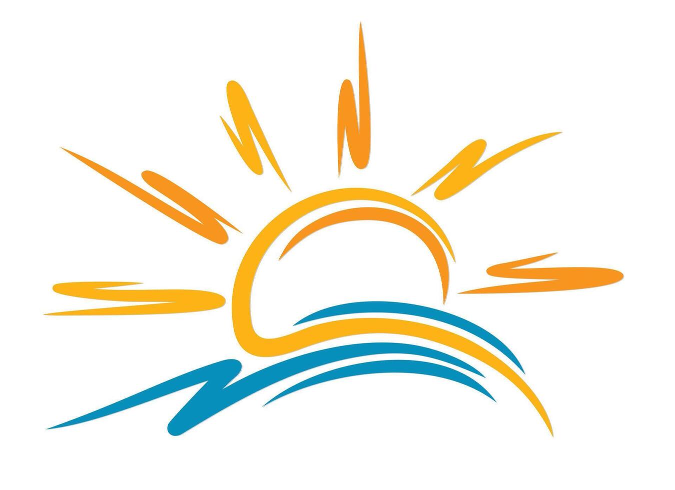 A sun dawn in the sea. vector