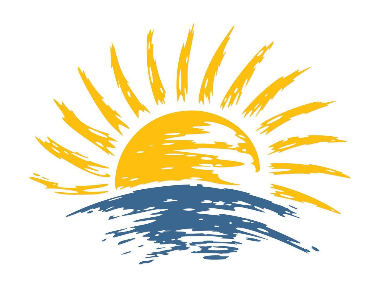sun in the sea. vector