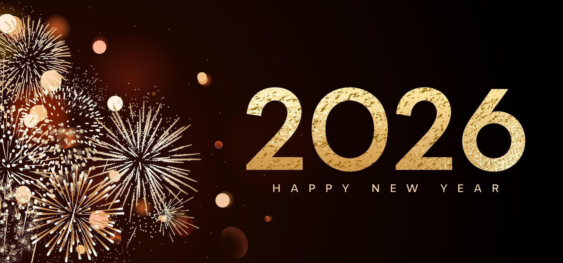 New Year 2026 fireworks celebration vector