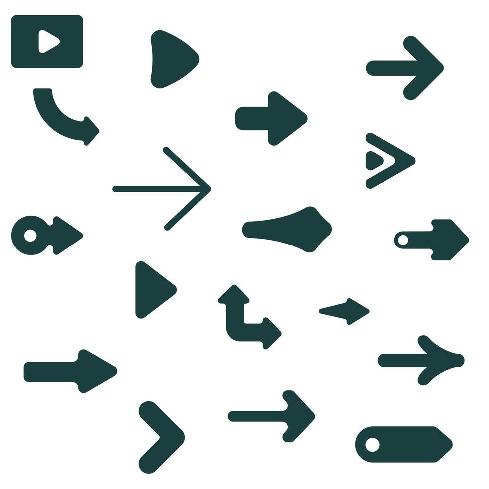 Collection of arrows for web design, interface and more. Flat arrows isolated on white background. vector