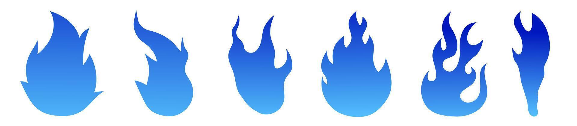 Cold blue fire. Gradient. Danger concept or fire logo design. vector