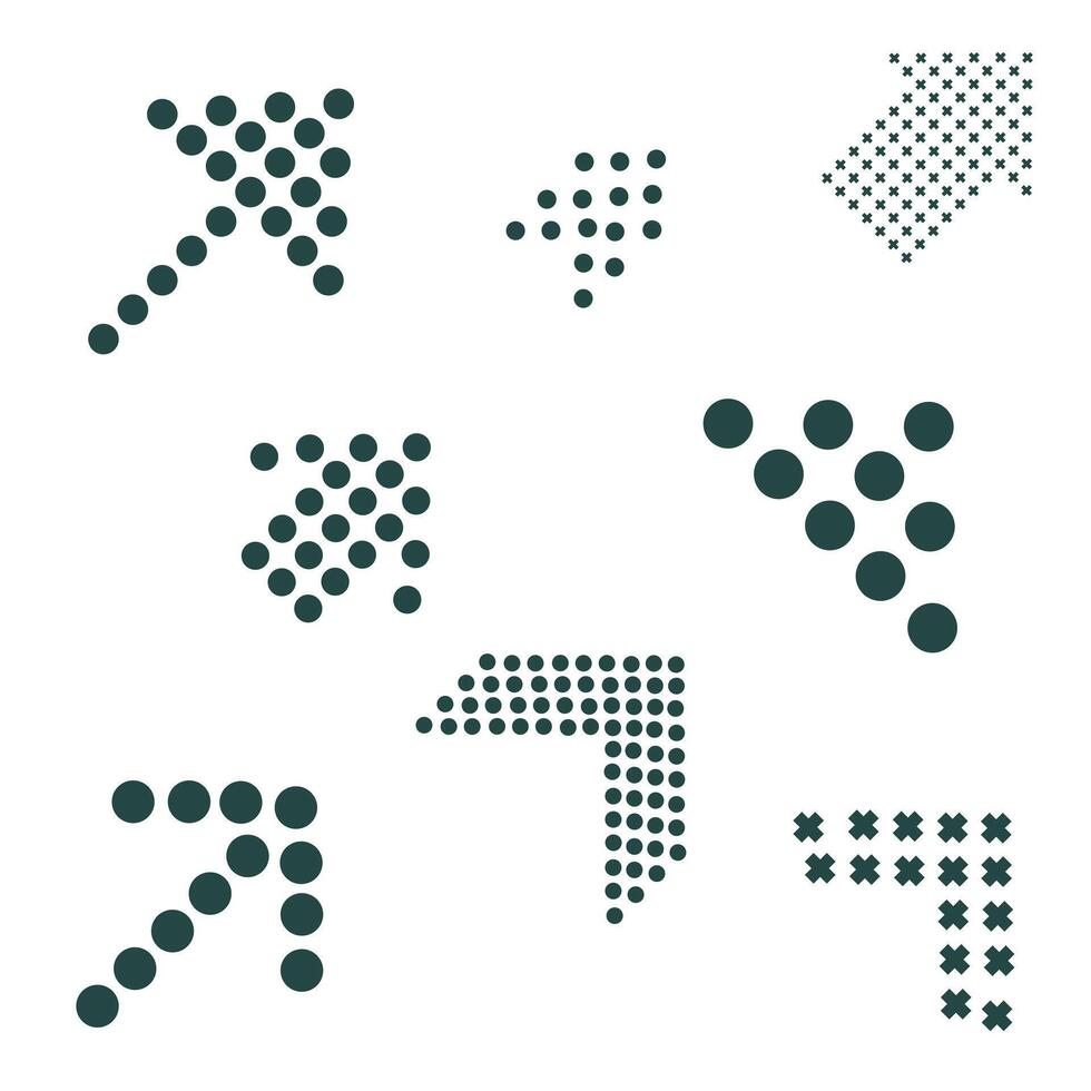 Set of arrows icons. Simple arrow sign icon on white background. Modern arrows from the circle. vector