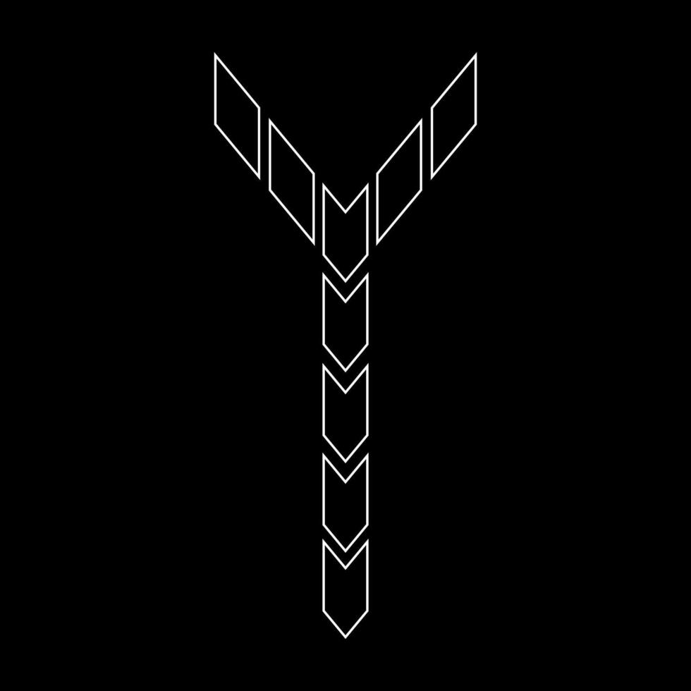 Outline logo design letter Y. Suitable for t-shirts, companies, gamers, sports, construction, and so on. The outline logo is in the form of arrows. Logo Outline Style Arrows and Buildings. vector
