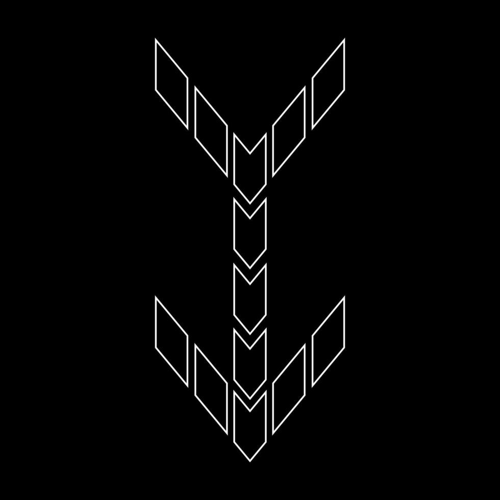 Outline logo design letter I. Suitable for t-shirts, companies, gamers, sports, construction, and so on. The outline logo is in the form of arrows. Logo Outline Style Arrows and Buildings. vector