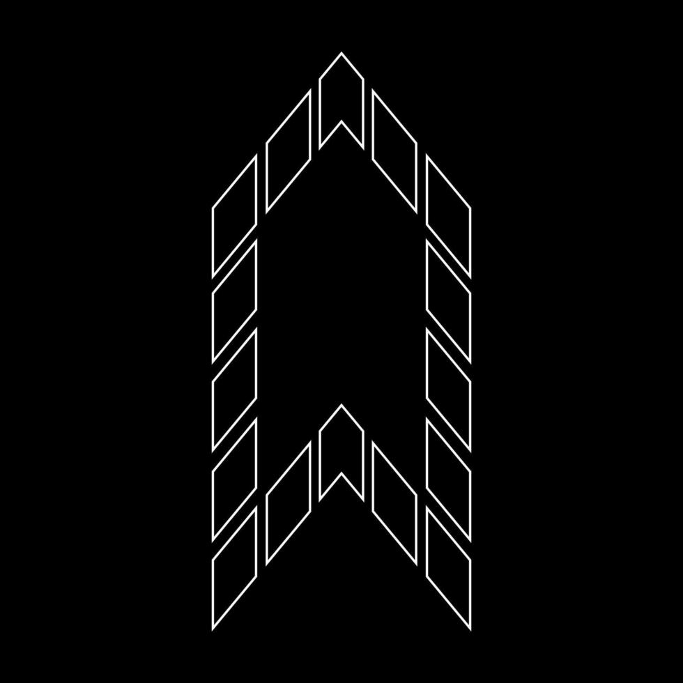 Outline logo design monogram O. Suitable for t-shirts, companies, gamers, sports, construction, and so on. The outline logo is in the form of arrows. Logo Outline Style Arrows and Buildings. vector