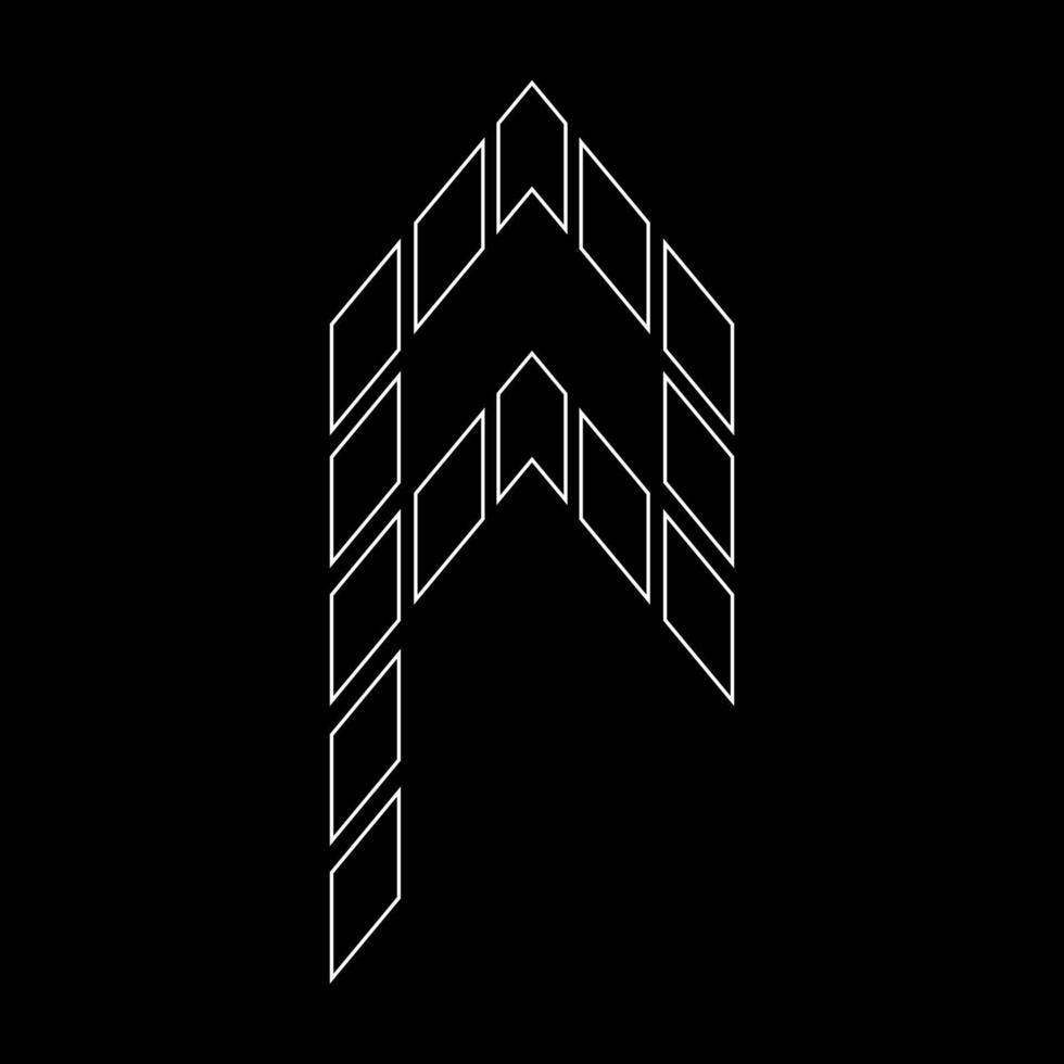 Outline logo design monogram P. Suitable for t-shirts, companies, gamers, sports, construction, and so on. The outline logo is in the form of arrows. Logo Outline Style Arrows and Buildings. vector