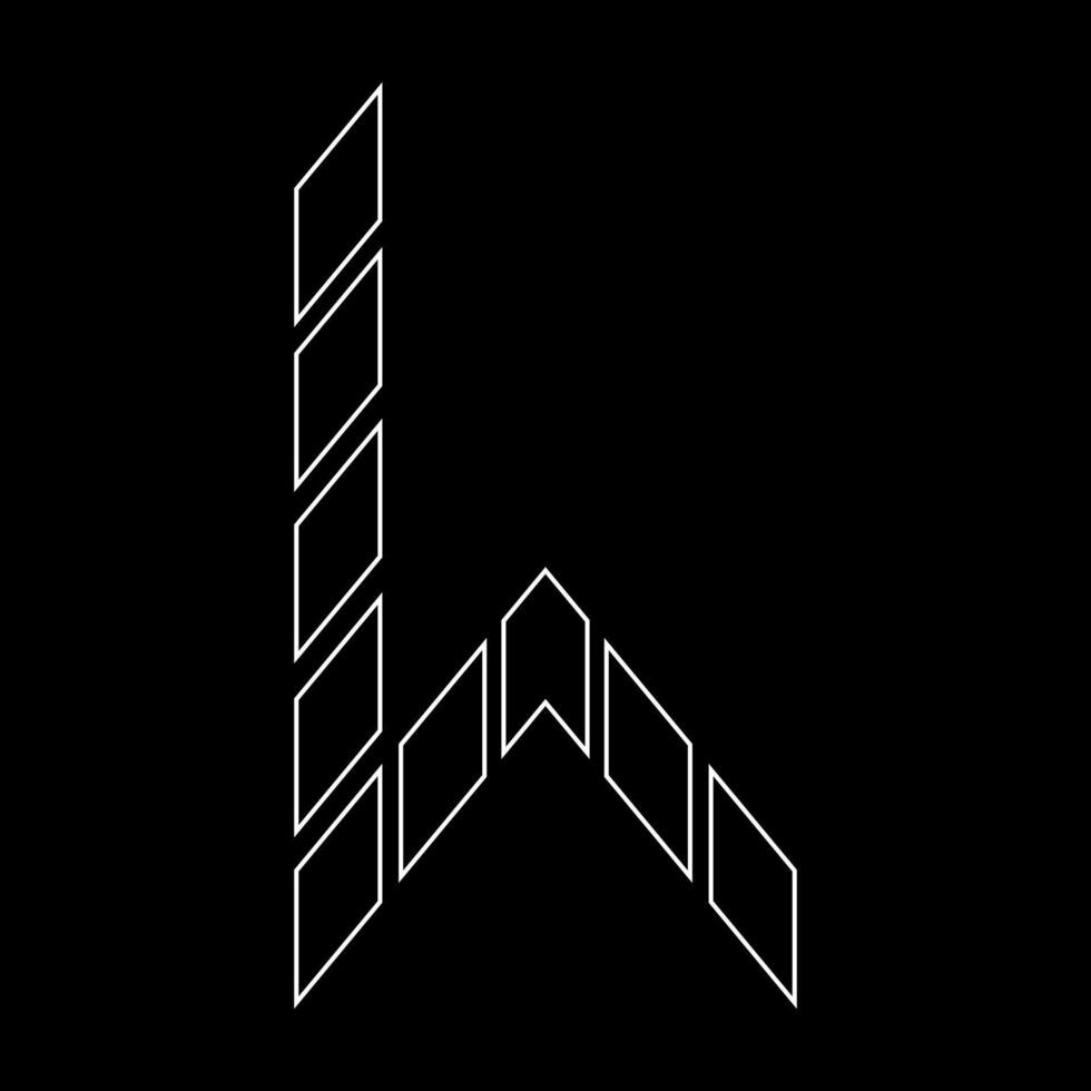 Outline logo design monogram L. Suitable for t-shirts, companies, gamers, sports, construction, and so on. The outline logo is in the form of arrows. Logo Outline Style Arrows and Buildings. vector