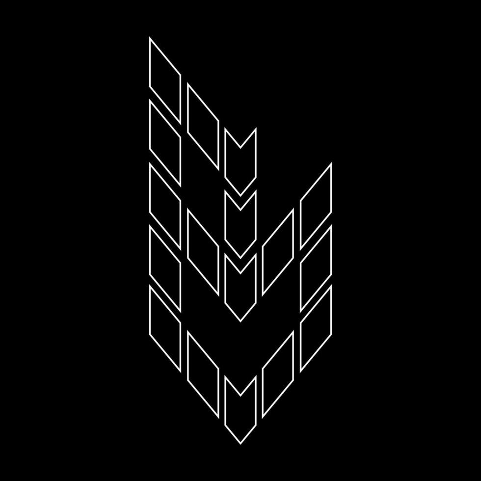 Outline logo design letter B. Suitable for t-shirts, companies, gamers, sports, construction, and so on. The outline logo is in the form of arrows. Logo Outline Style Arrows and Buildings. vector