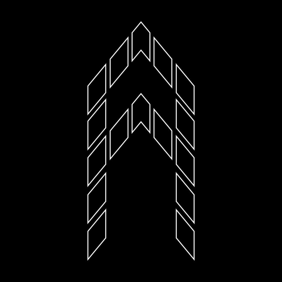 Outline logo design letter 'A'. Suitable for t-shirts, companies, gamers, sports, construction, and so on. The outline logo is in the form of arrows. Logo Outline Style Arrows and Buildings. vector