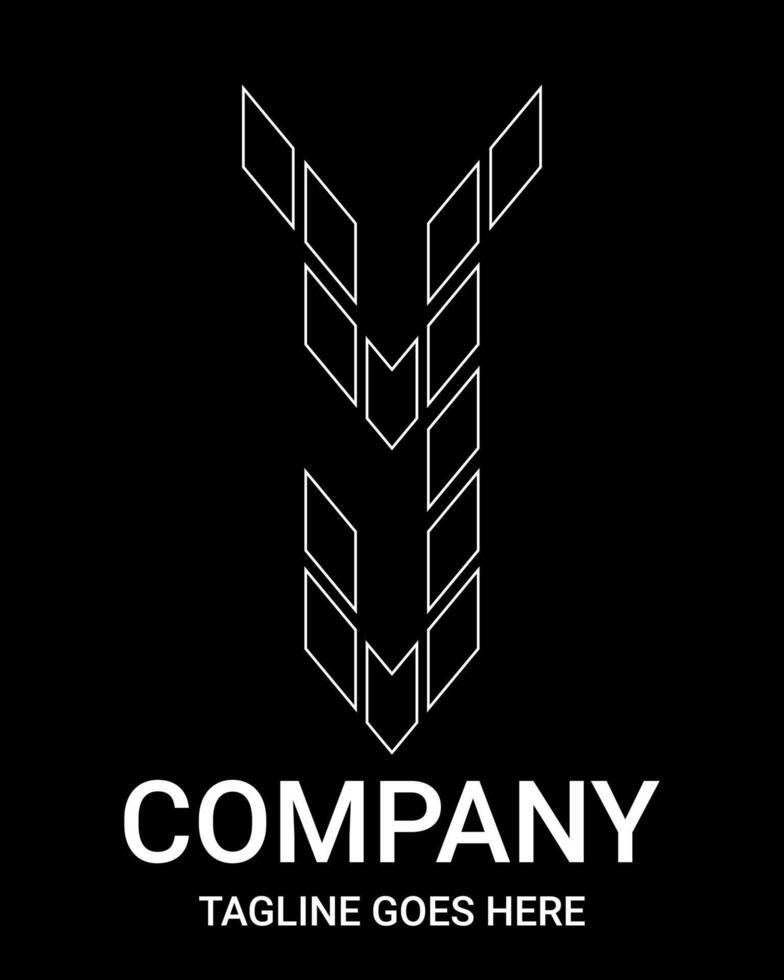 Outline logo letter 'y' small arrow style. Suitable for t-shirts, construction, gamers, sports, baseball, basketball, etc. Logo Outline of Building Style Arrows. Lowercase logo. vector