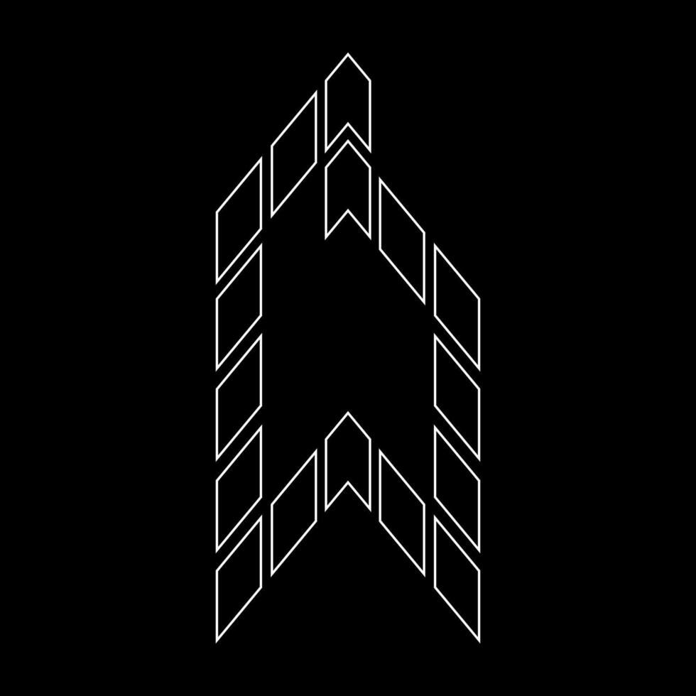 Outline logo design letter D.Suitable for t-shirts, companies, gamers, sports, construction, and so on. The outline logo is in the form of arrows. Logo Outline Style Arrows and Buildings. vector