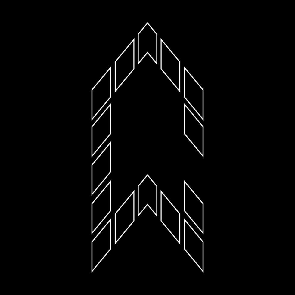 Outline logo design letter C.Suitable for t-shirts, companies, gamers, sports, construction, and so on. The outline logo is in the form of arrows. Logo Outline Style Arrows and Buildings. vector