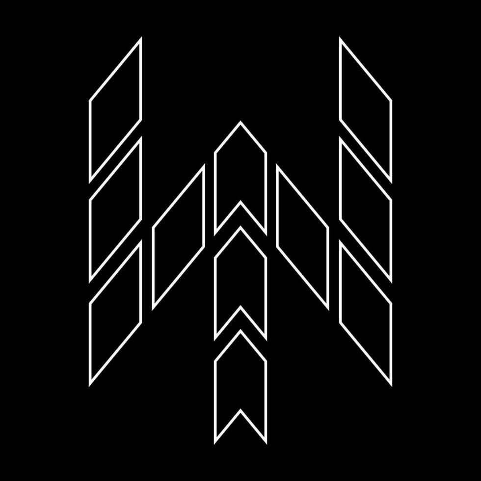 Outline logo design monogram Y. Suitable for t-shirts, companies, gamers, sports, construction, and so on. The outline logo is in the form of arrows. Logo Outline Style Arrows and Buildings. vector