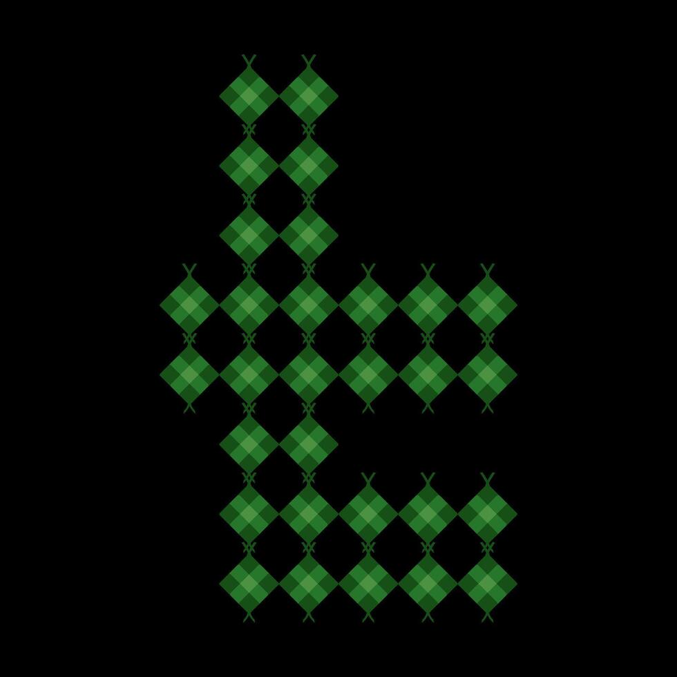 Lowercase alphabet t ketupat. Ketupat is a typical Eid food made from rice wrapped in a woven coconut leaves. Ketupat comes from the island of Java and has been around since the 15th century. vector