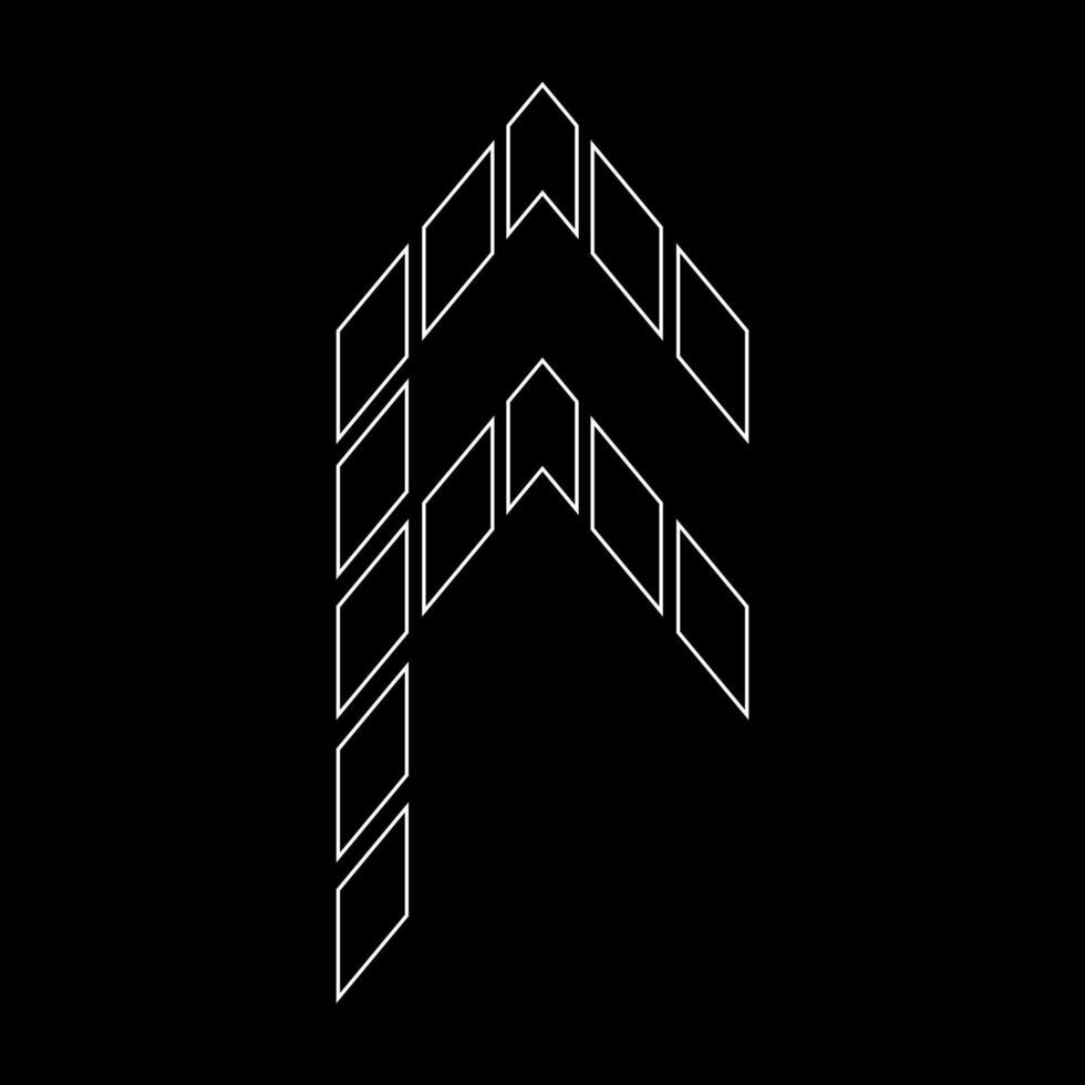 Outline logo design letter F.Suitable for t-shirts, companies, gamers, sports, construction, and so on. The outline logo is in the form of arrows. Logo Outline Style Arrows and Buildings. vector