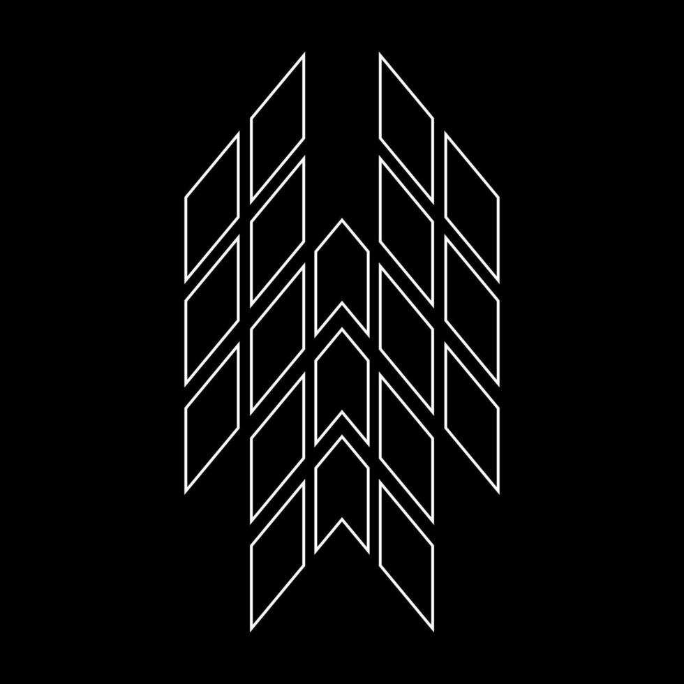 Outline logo design letter 'Y'. Suitable for t-shirts, companies, gamers, sports, construction, and so on. The outline logo is in the form of arrows. Logo Outline Style Arrows and Buildings. vector