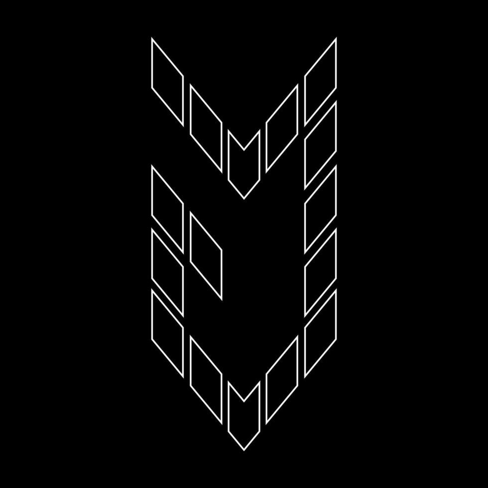 Outline logo design letter J. Suitable for t-shirts, companies, gamers, sports, construction, and so on. The outline logo is in the form of arrows. Logo Outline Style Arrows and Buildings. vector