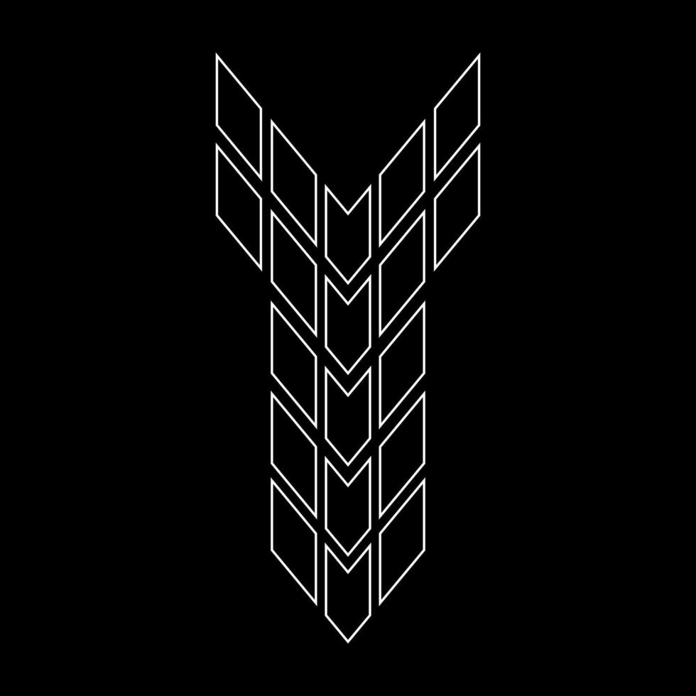 Outline logo design letter T. Suitable for t-shirts, companies, gamers, sports, construction, and so on. The outline logo is in the form of arrows. Logo Outline Style Arrows and Buildings. vector