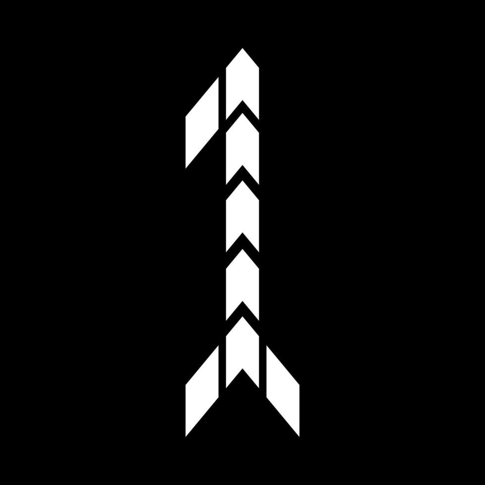 Sports number '1' arrow style. Suitable for T-shirts, motorsports, sport cars, motocross, bicycles, gamers, basketball, sports, baseball, rugby, construction, etc. Shape with Building Arrow Style. vector
