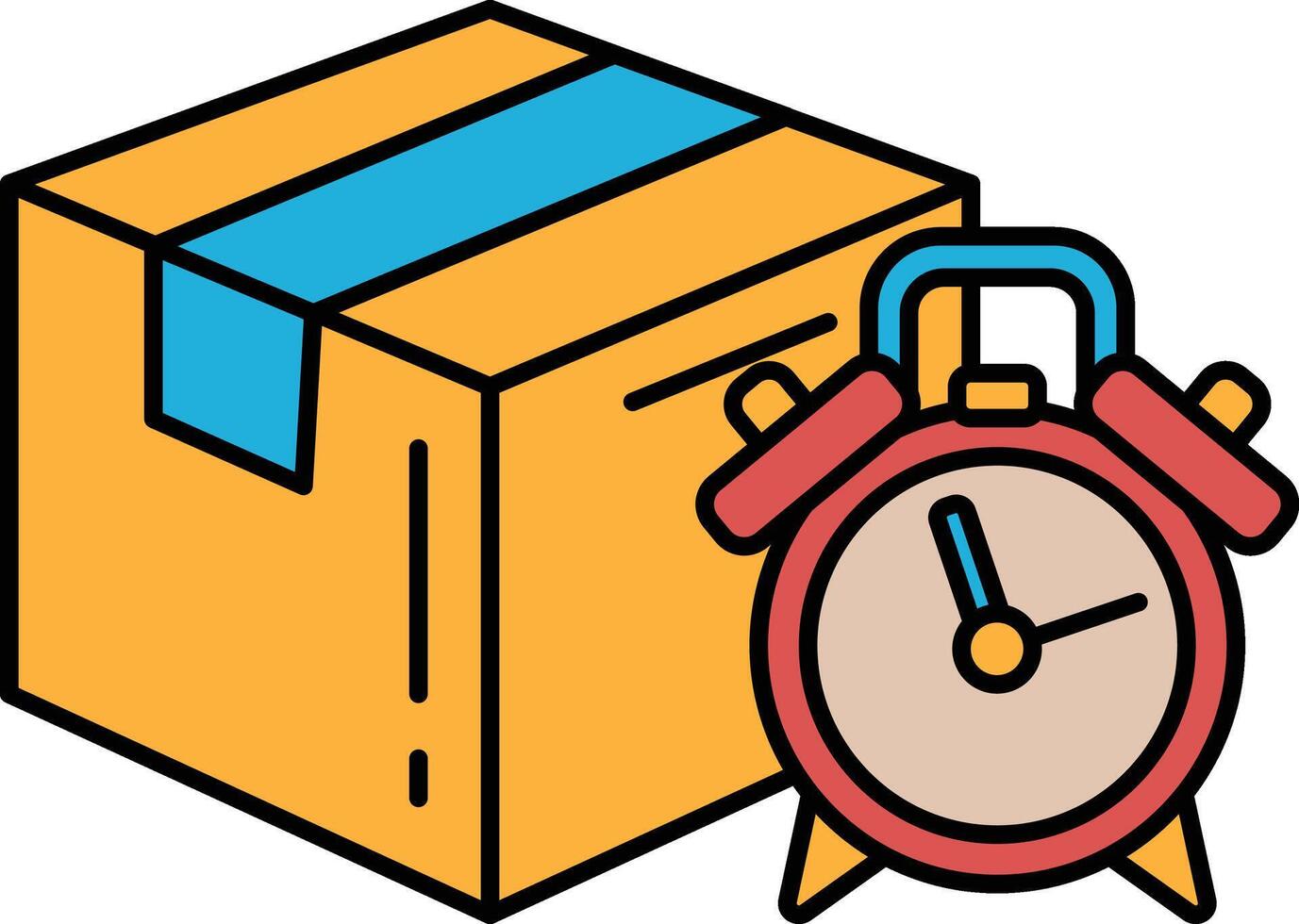 A box with a clock on it vector