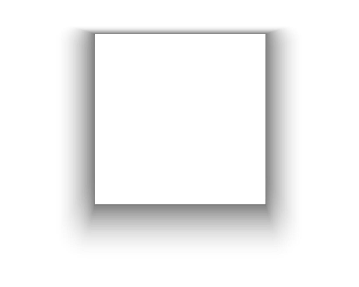 Square shadow effect from paper page or card, poster or banner, picture or packaging box for mockup design. Soft grey shade isolated on white background. realistic illustration vector