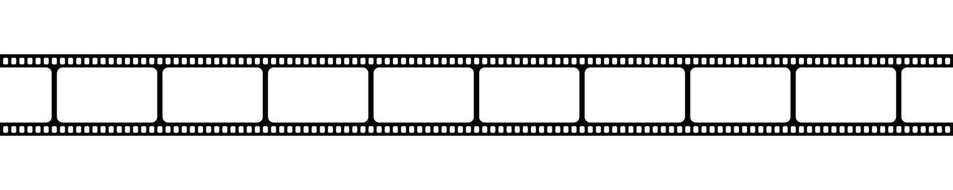 Blank horizontal film strip. Movie or photo camera tape template isolated on white background. Storyboard layout. Vintage frame for photographies collage. graphic illustration vector