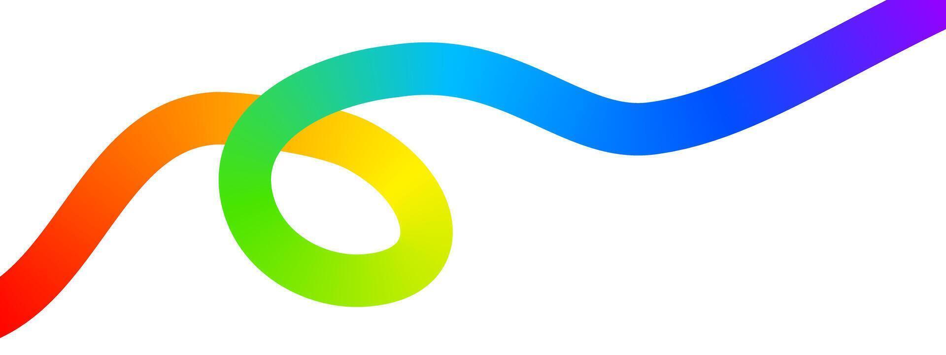Rainbow loop and squiggle background. Dynamic spectrum curve. Multicolored doodle line. Cool LGBTQ, fun or happy theme wallpaper. Trendy psychedelic print for banners or posters. illustration vector