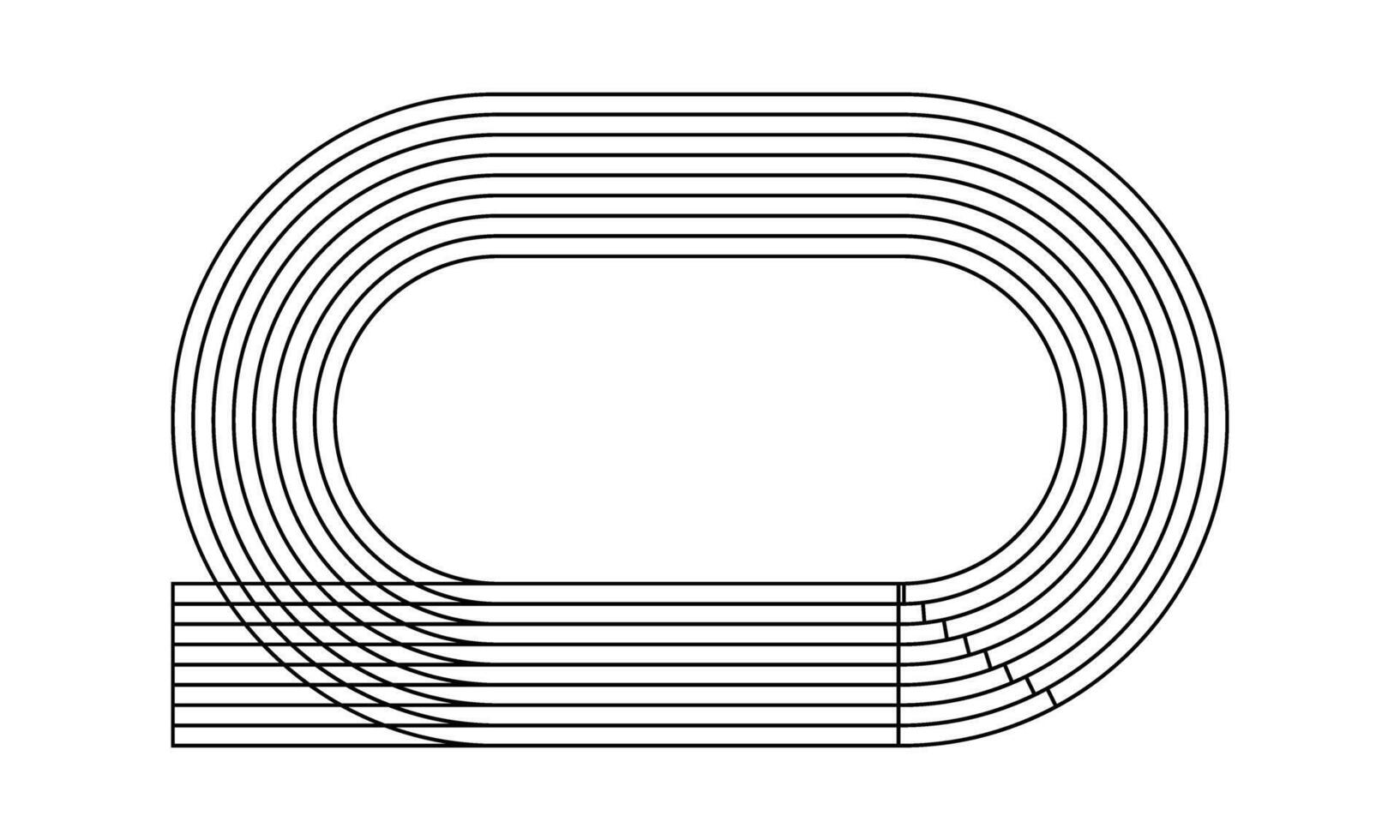 Running track print. Sports stadium top view. Racetrack for sprint, marathon or other athletic competition isolated on white background. graphic illustration vector