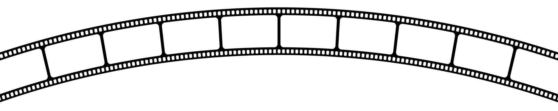 Blank arch shaped filmstrip. or photo camera tape template isolated on white background. Storyboard layout. Frame for photographic collage. Cinematography concept. graphic illustration vector