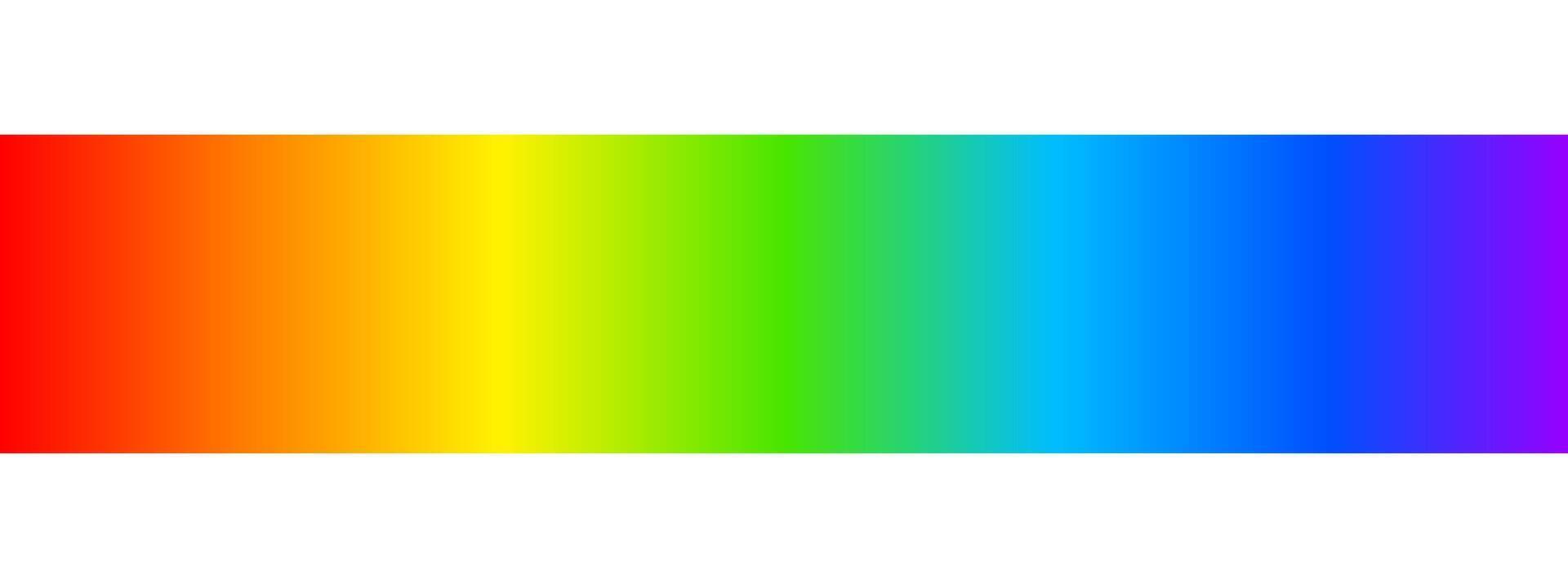 Electromagnetic spectrum. Sun light ultraviolet colors. RGB palette. Multicolored wavelength. Border with colorful gradient rainbow print isolated on white background. illustration vector