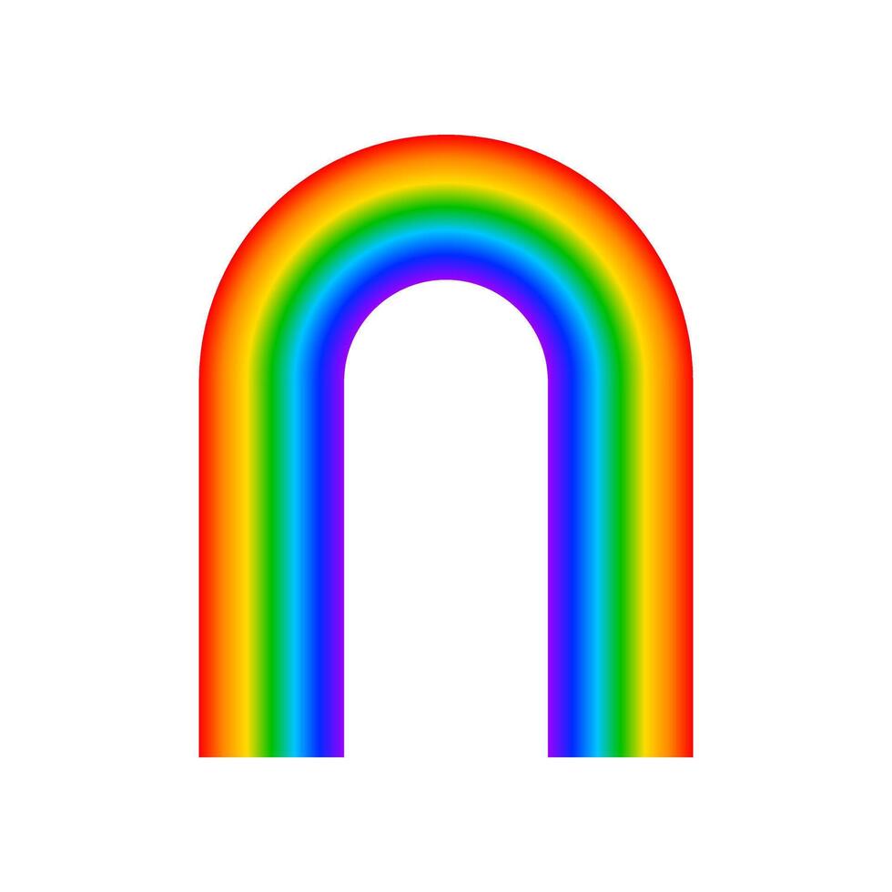 Rainbow arch. Multicolored archway shape isolated on white background. LGBT pride symbol. Happy, fun or magic concept. cartoon illustration vector