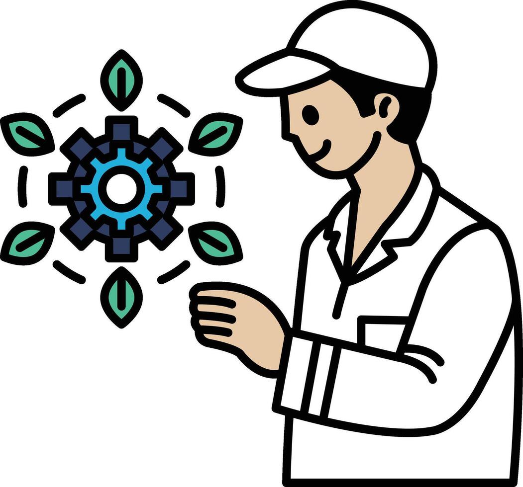 A man is holding a leafy green object vector