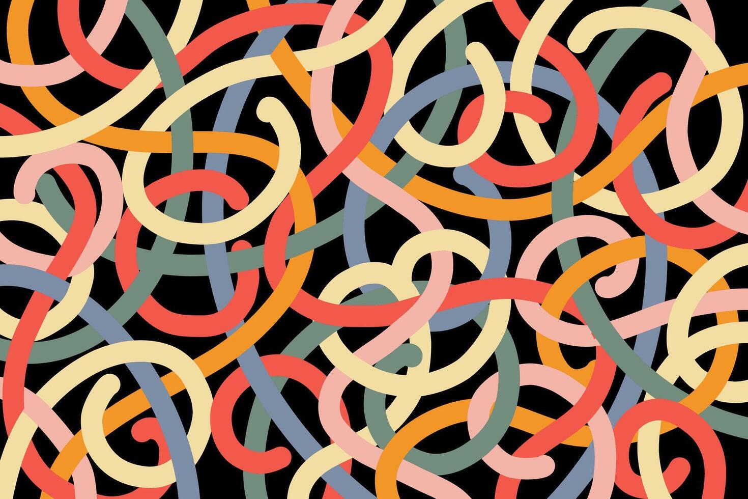 Fun colorful line doodle pattern vector