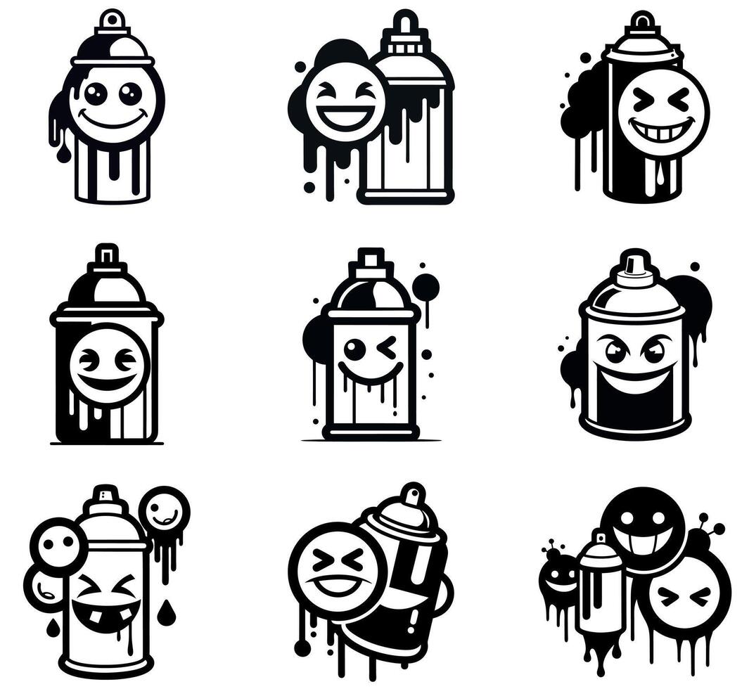 Graffiti Spray Can Emoticon vector