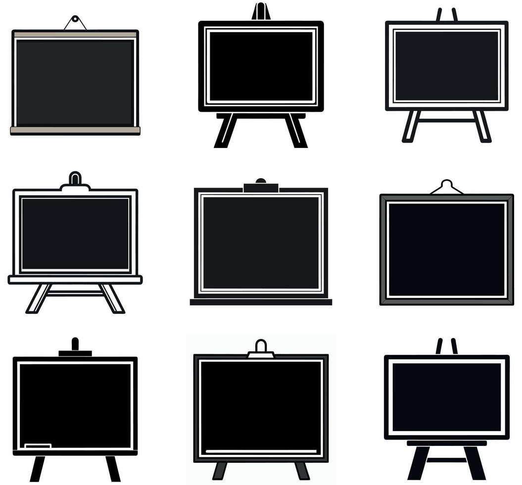 Blackboard and Whiteboard set vector