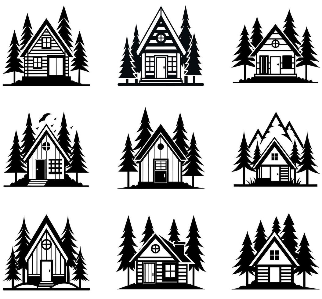 Rustic Home and Forest vector