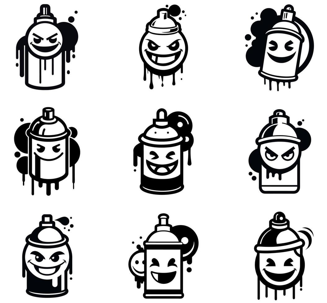 Graffiti Spray Can Emoticon design vector