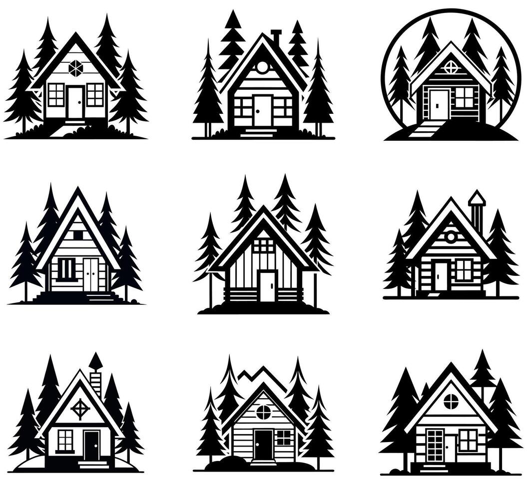 Rustic Home and Forest set vector