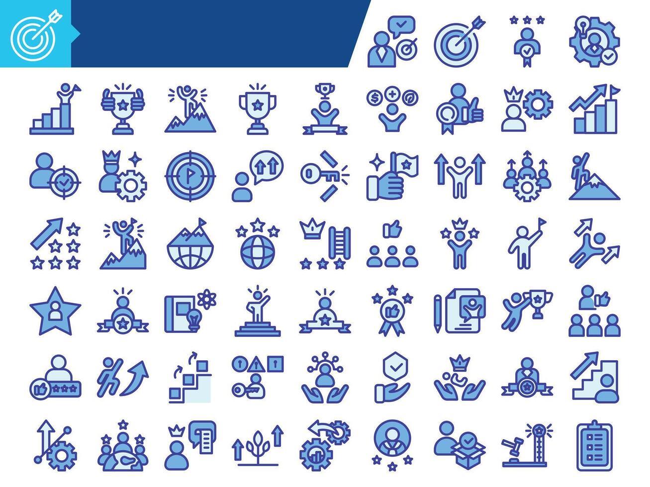 Icons representing business growth and success vector