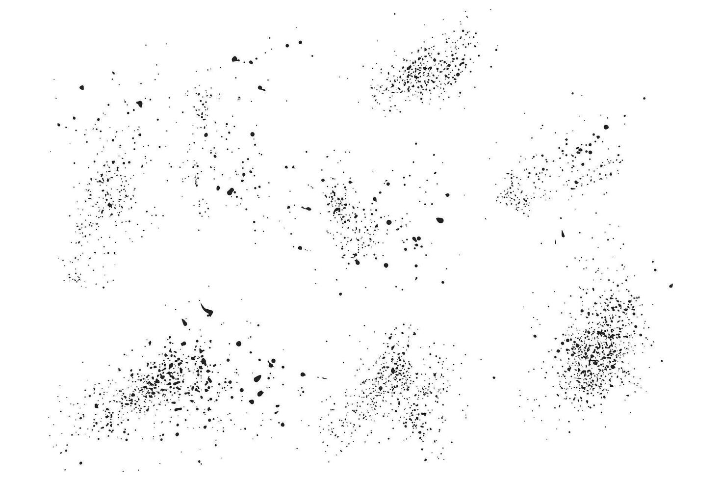 Collection of black paint brush stroke drop blood splatter vector