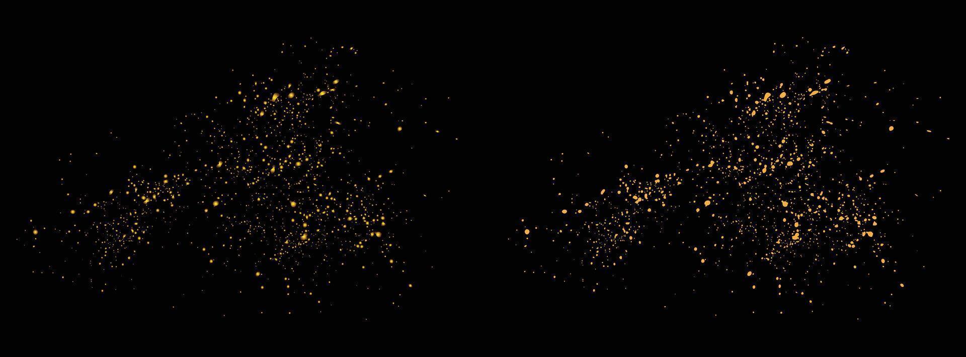 Shiny abstract glow shimmer dust gold glitter illustration background design. Gold glitter abstract golden dust template background design vector