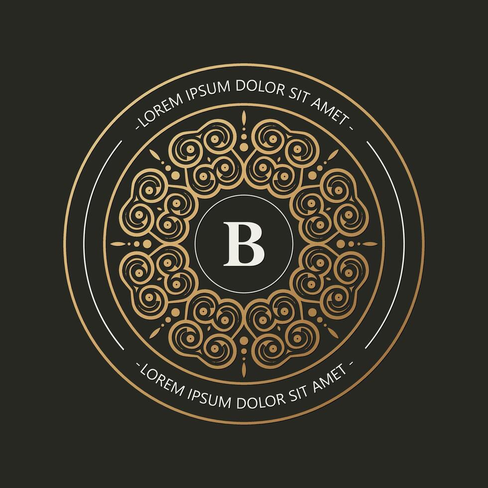 Circular design with the letter B vector