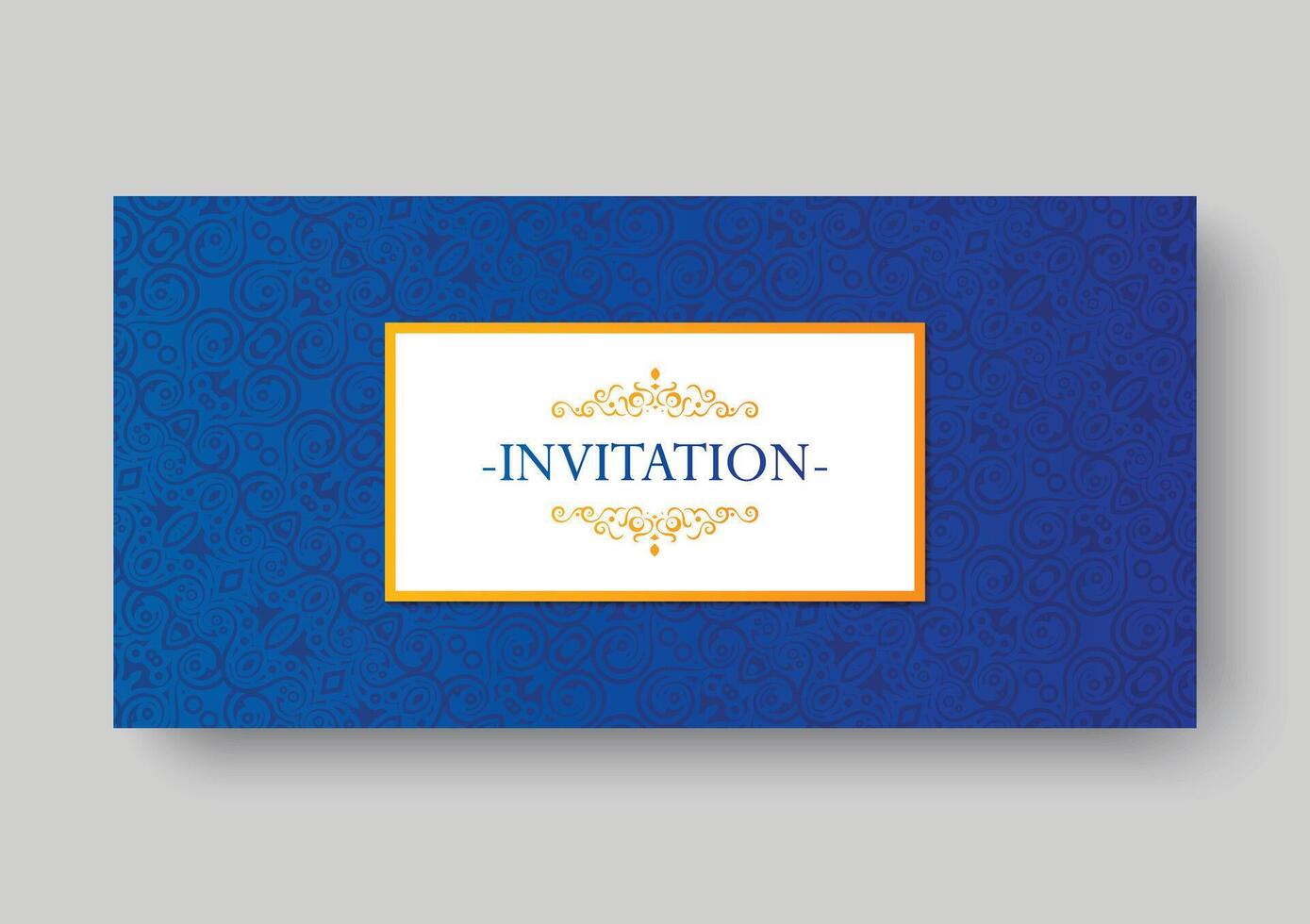 Elegant blue and orange invitation design vector